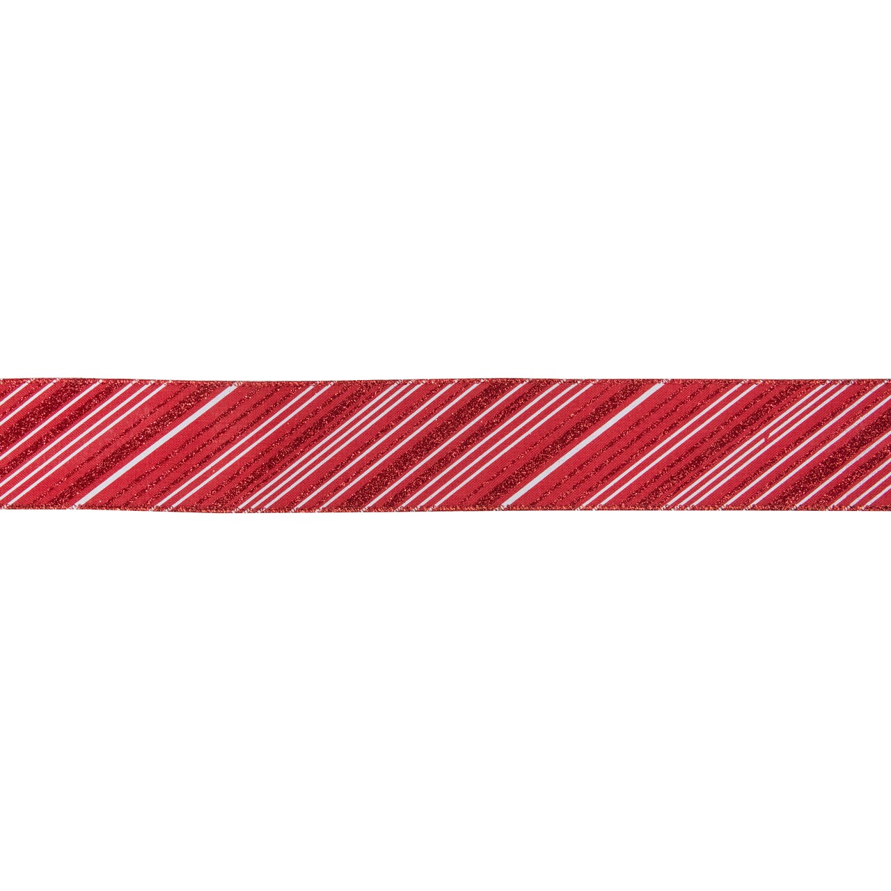 Northlight Red and White Striped Christmas Wired Craft Ribbon 2.5" x 10 Yards